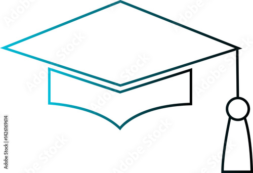 University Graduation  Student Cap Gradient Outline Icon