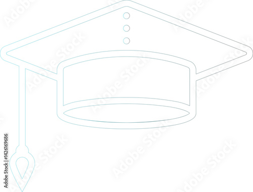 Graduation Cap Gradient Outline Icon In Circle