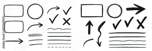 Set of web icons featuring line style elements for communication and user interface design