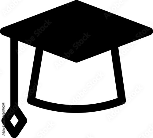 Graduation Cap Rounded Shape Fill Icon