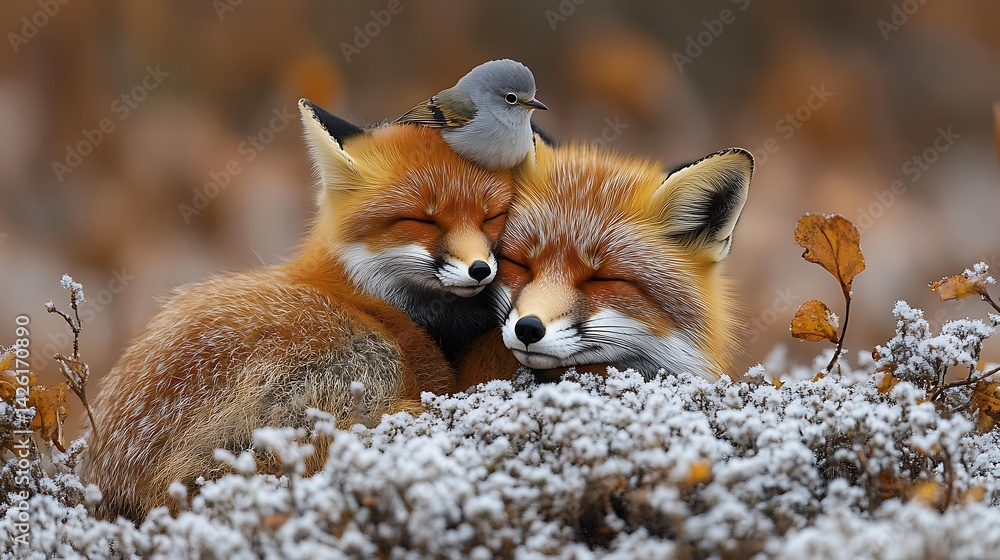 Fototapeta premium Wildlife harmony golden forest images