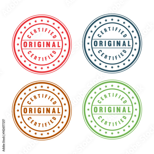 Original certified seal rubber stamp set