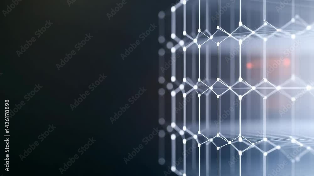Abstract Digital Grid with Geometric Shapes and Light Effect