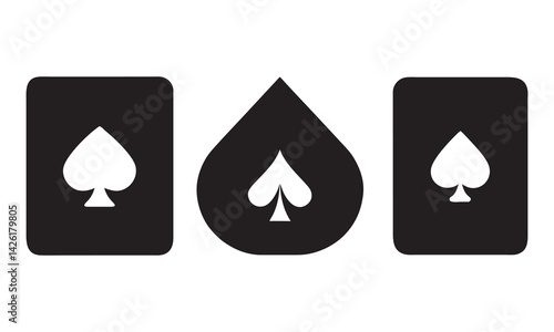 Ace of Spades Card Game Symbol Vector, Vector spade icon
