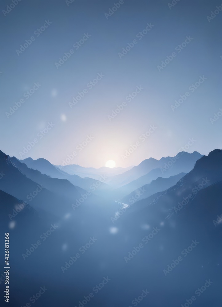 Fototapeta premium Gentle blue gradient, from deep to light, calming effect, gradation, subtle
