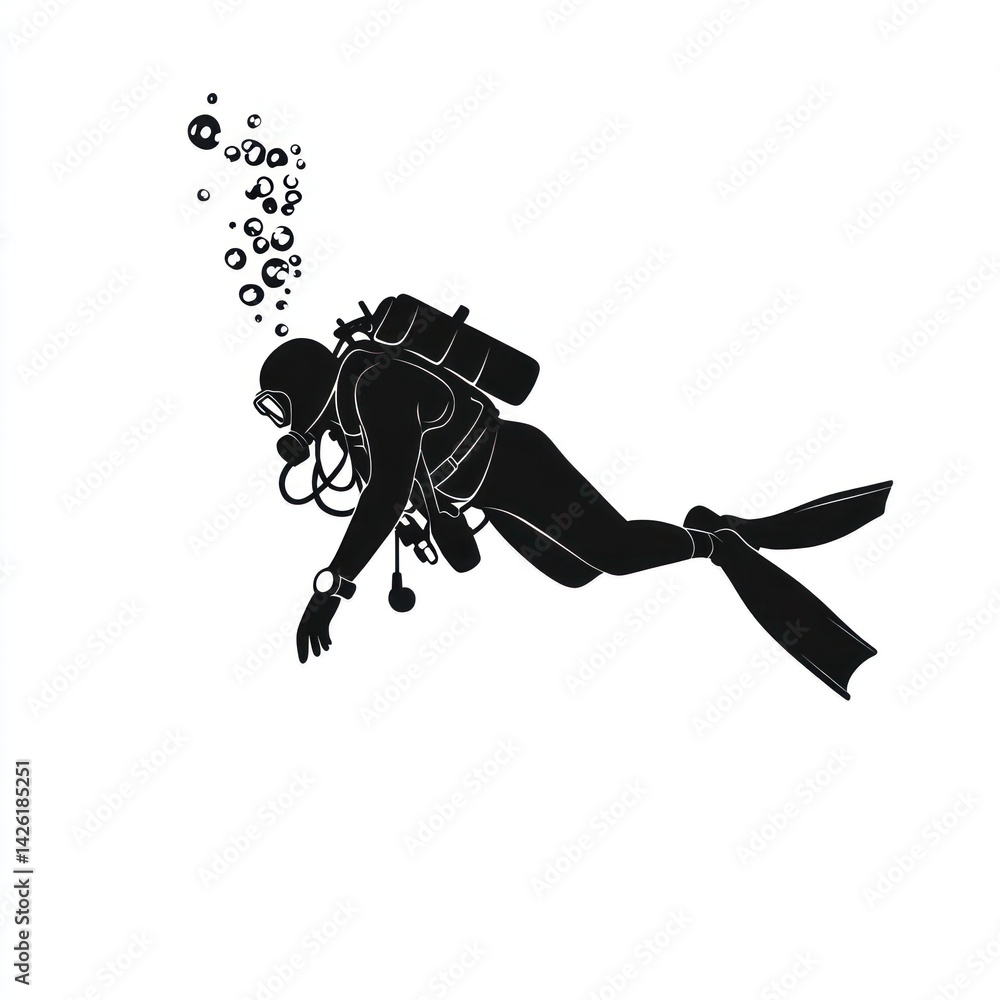 Scuba diver underwater ocean exploration Scuba diver underwater ocean exploration