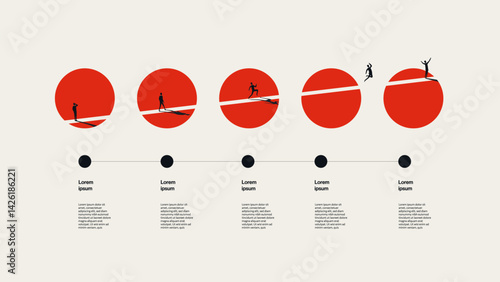 Growth and Success Business Infographic Vector Template. Presentation concept with minimal style illustration.
