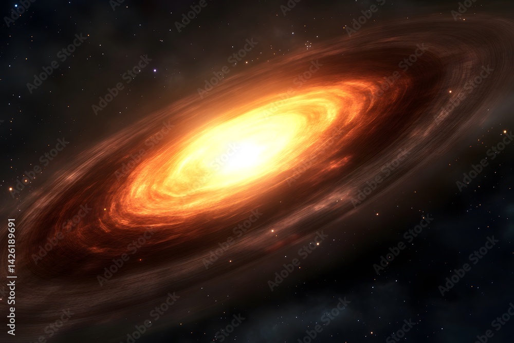 Fiery Cosmic Nebula swirls in a vibrant orange and brown galaxy Space art background Fiery Cosmic Nebula swirls in a vibrant orange and brown galaxy Space art background