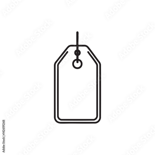 Simple price tag line icon. Shopping, sale, discount, retail, and commerce marketing symbol. Minimalist vector.