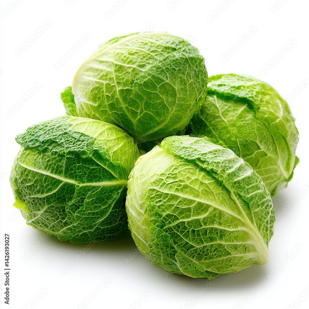 Fototapeta premium Savoy cabbage fresh vegetable still life isolated on white background