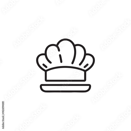 Simple chef hat line icon. Food, kitchen, restaurant, cooking, and culinary profession symbol. Minimalist vector.