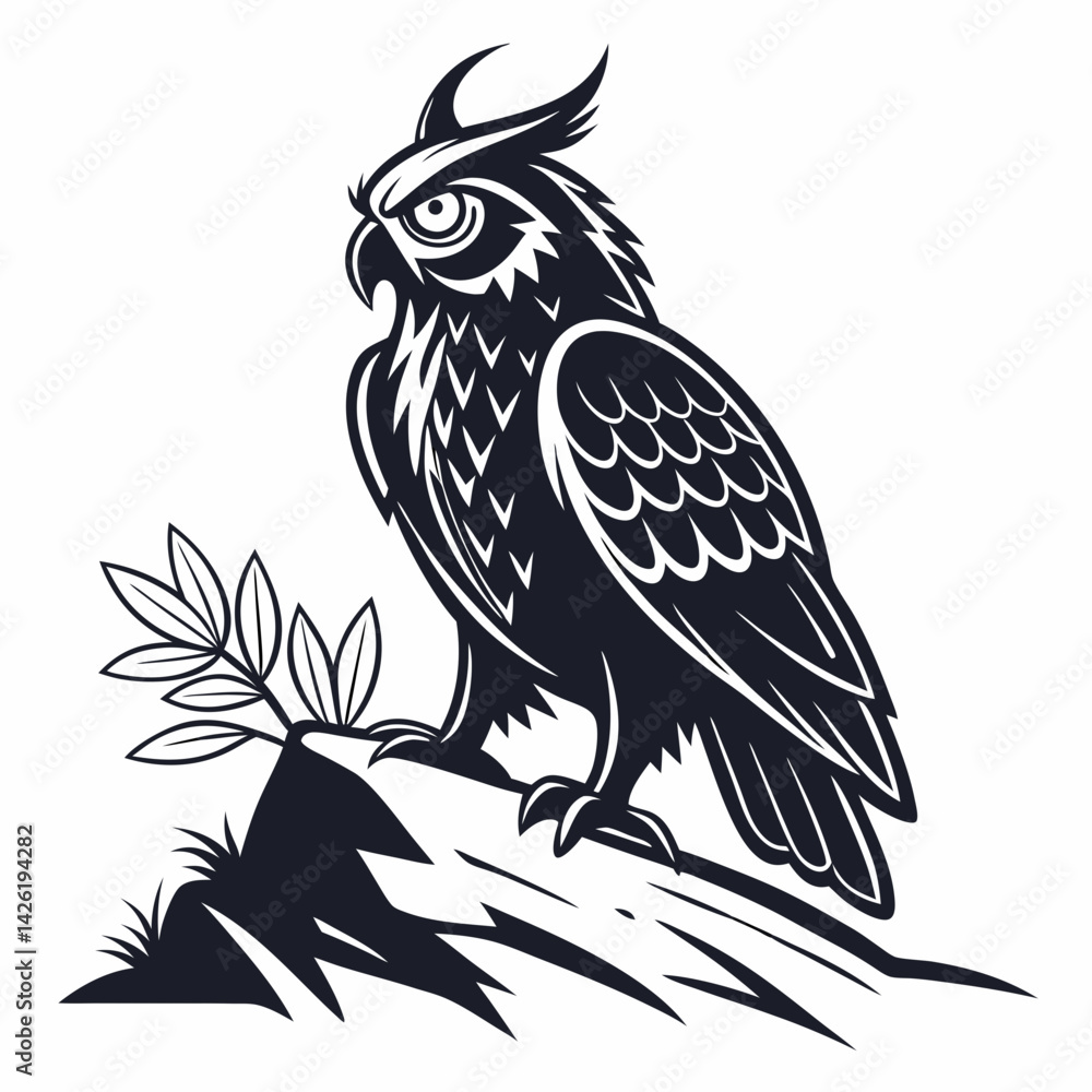 Fototapeta premium bird, eagle, vector, illustration, animal, cartoon, head, nature, wild, tattoo, hawk, wildlife, black, feather, symbol, raven, beak, drawing, art, animals, logo, design, flying, crow, falcon