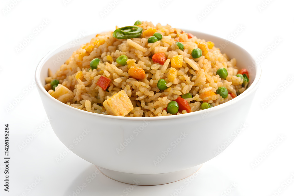A flavorful dish of rice with chicken and vegetables, a healthy and satisfying meal. A flavorful dish of rice with chicken and vegetables, a healthy and satisfying meal.