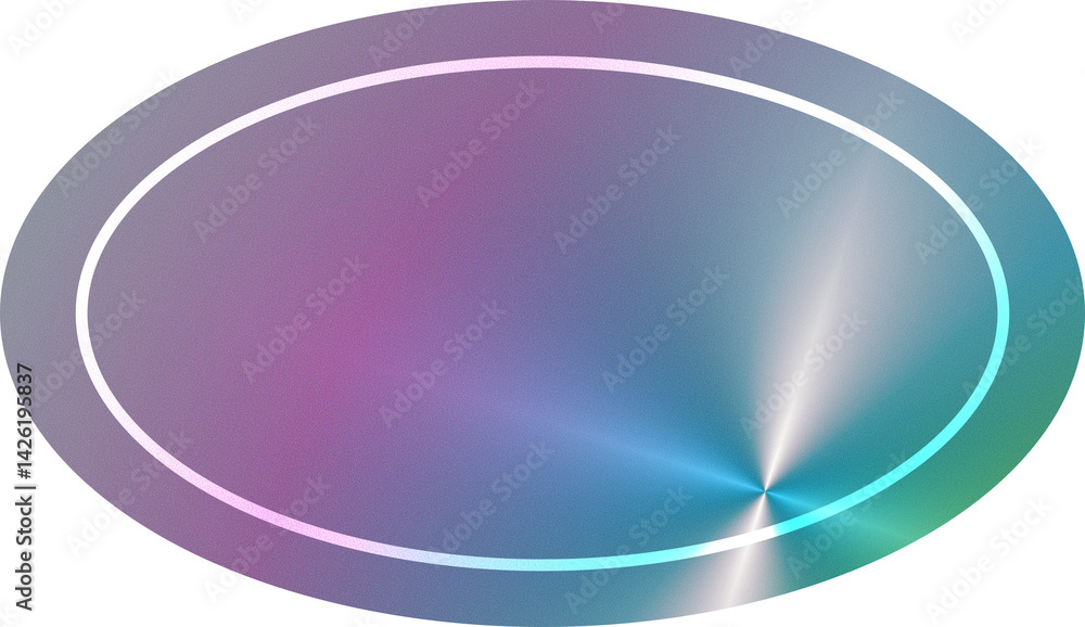 Obraz premium Holographic Metallic Oval Label