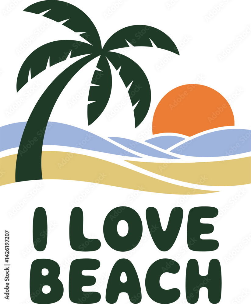 Obraz premium WebTropical Beach Vibes with Palm Tree