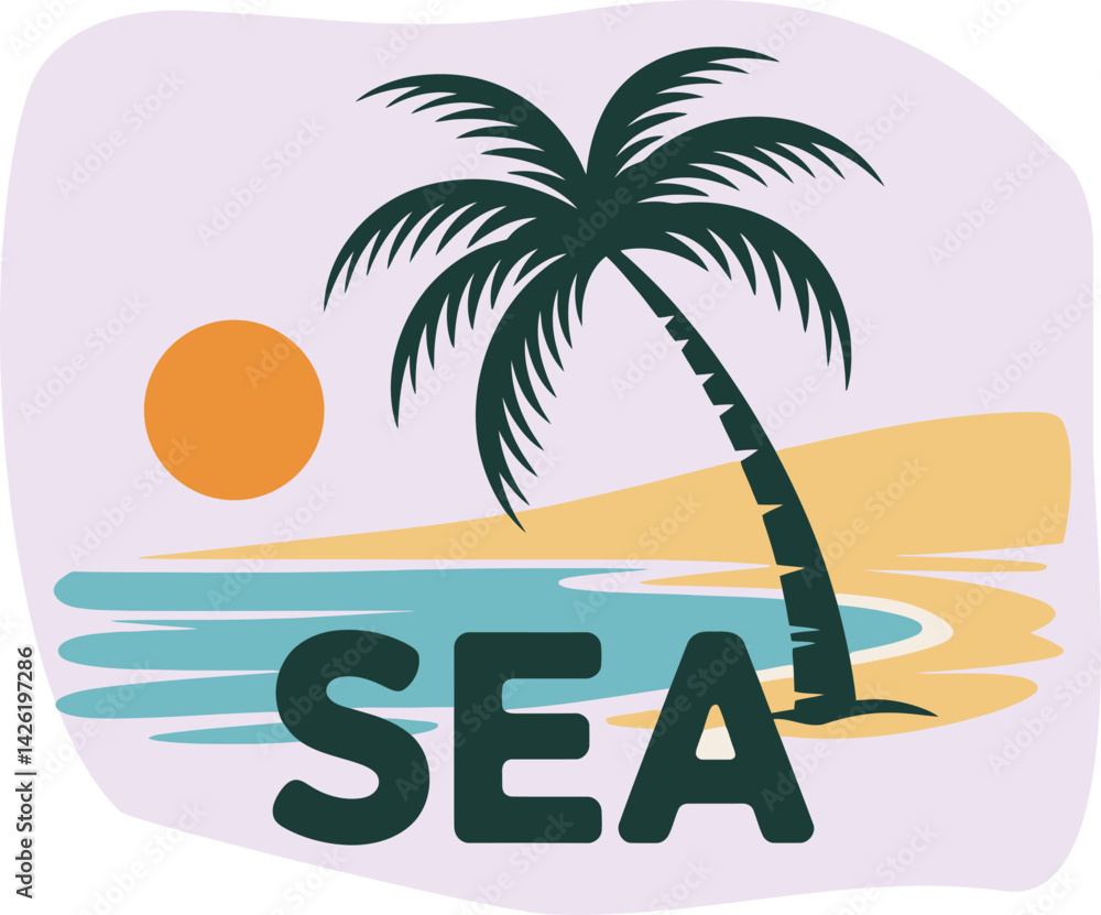 Obraz premium WebTropical Beach Vibes with Palm Tree