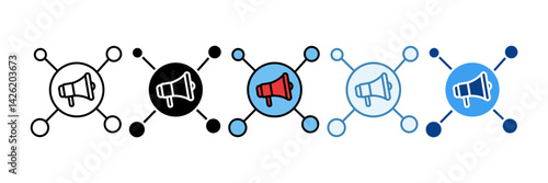 Ads Network  Icon Set Multiple Style Collection