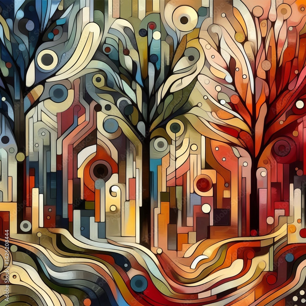 Fototapeta premium Abstract Forest Expressionistic Abstract Complexity