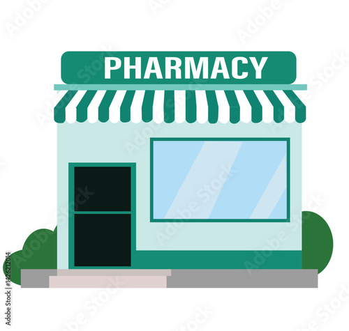 pharmacy store.illustration of pharmacy store building, 