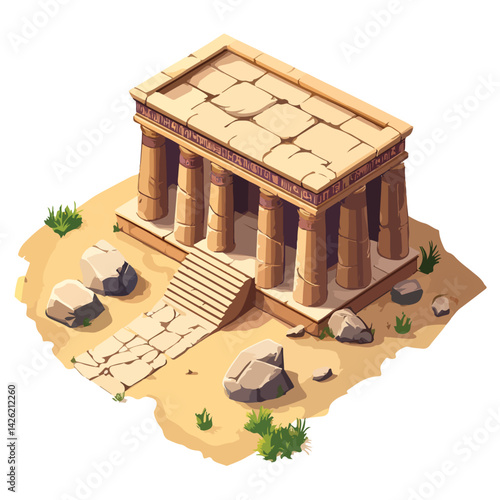 Temple of Hatshepsut vector illustration 