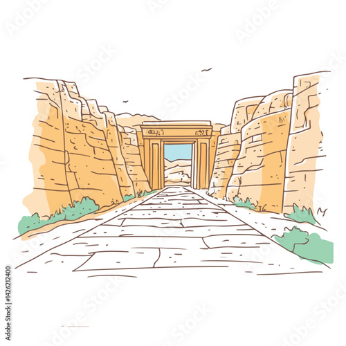 Temple of Hatshepsut vector illustration 