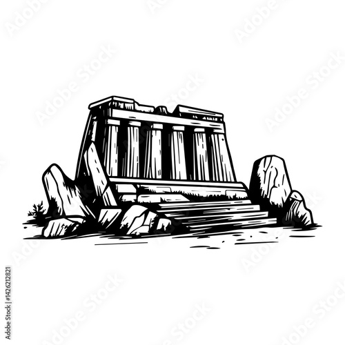 Temple of Hatshepsut vector illustration 