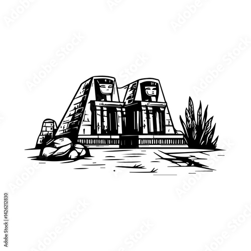 Temple of Hatshepsut vector illustration 