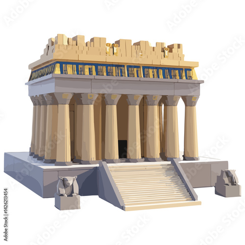 Temple of Hatshepsut vector illustration 