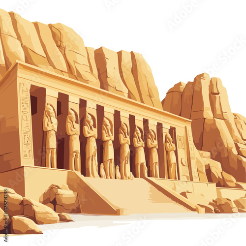 Temple of Hatshepsut vector illustration 