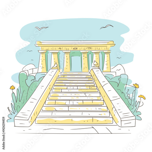 Temple of Hatshepsut vector illustration 