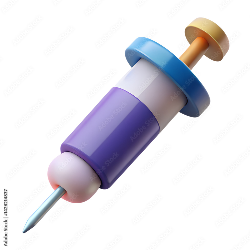 3D Cartoon Syringe Icon – Medical Injection Equipment 3D Cartoon Syringe Icon – Medical Injection Equipment