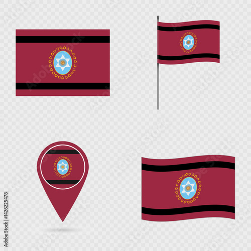 Salta Flag Set, administrative division of Argentina.