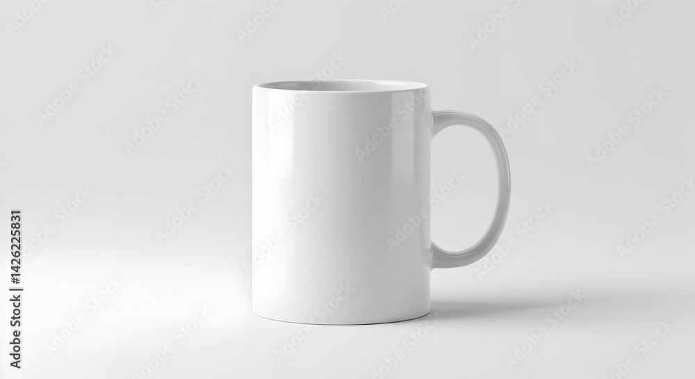 Fototapeta premium Isolated White Mug on White Background for Mockup