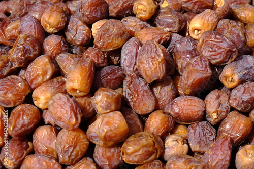 Bulk medjool palm dates at the market stall
