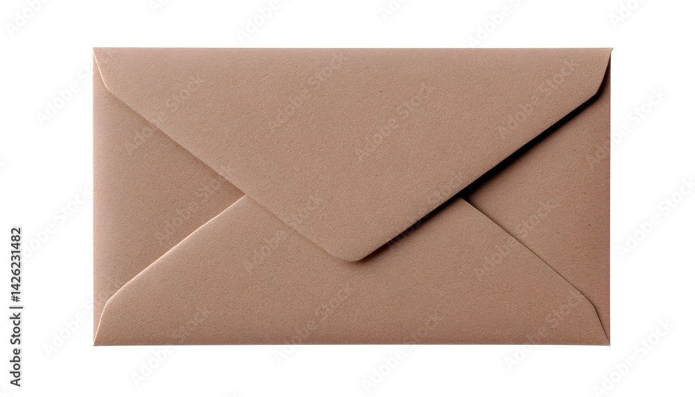 Closed light brown envelope isolated on white Closed light brown envelope isolated on white