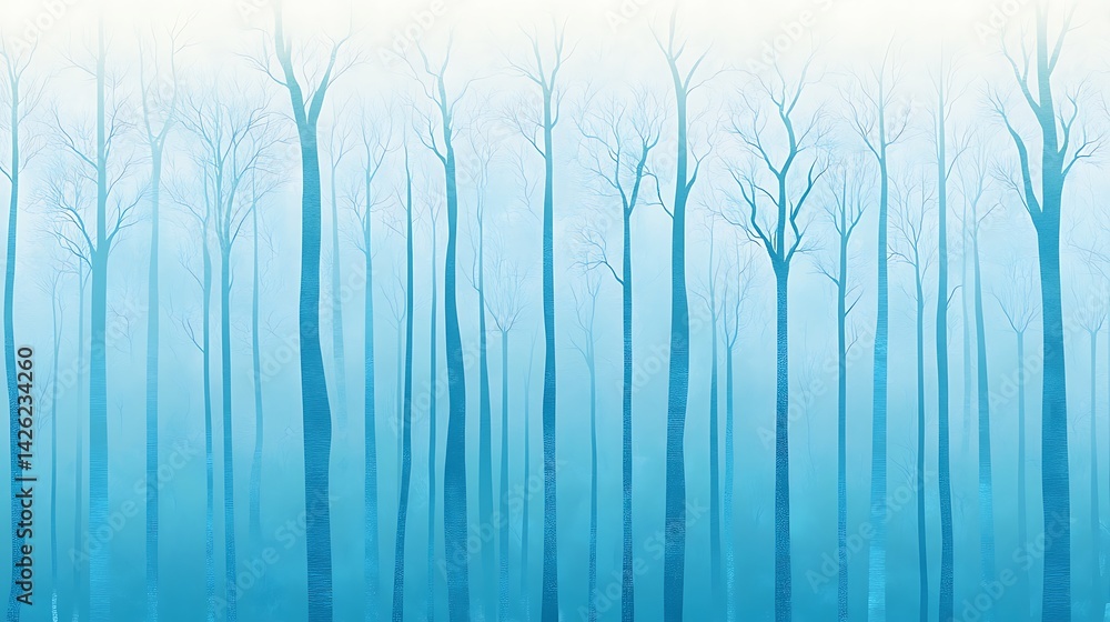Obraz premium Blue Winter Forest Mist.