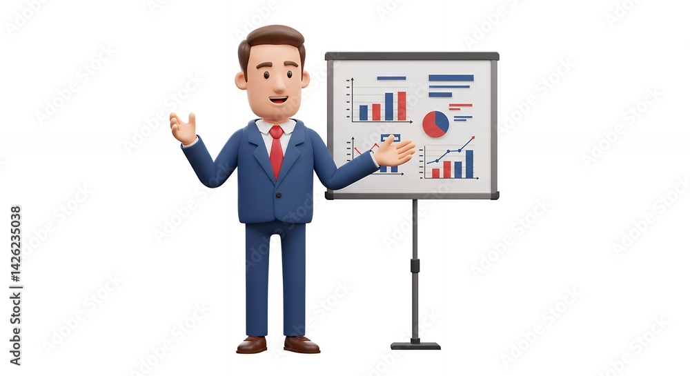 Business presentation cartoon character businessperson Business presentation cartoon character businessperson