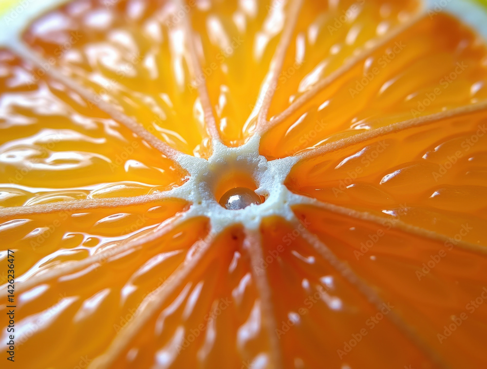 Extreme macro of a sliced citrus fruit Extreme macro of a sliced citrus fruit