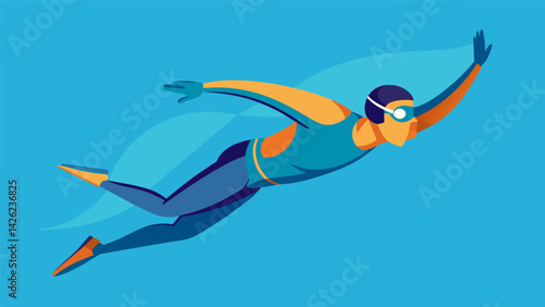 In midair the diver exees a series of precise movements each calculated to attain the perfect dive.. Vector illustration