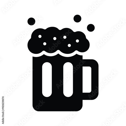 Ready to use glyph icon showing beer mug