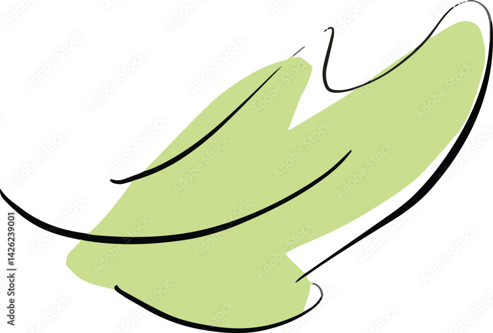 Obraz premium Falling Leaf Logo Decorative Gentle Illustration Simple Design