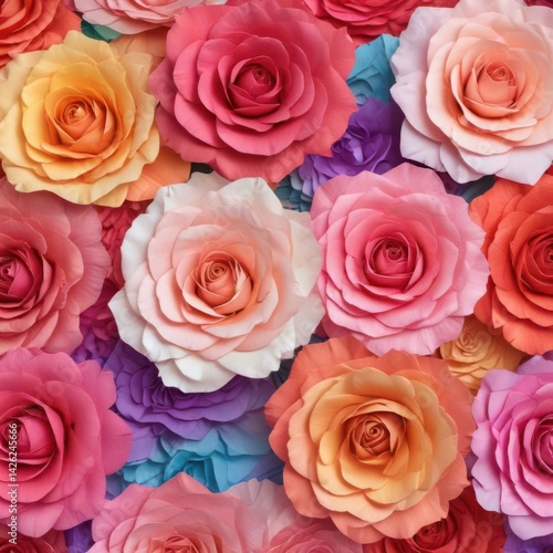 bouquet of roses, colorful roses background, bouquet of pink roses