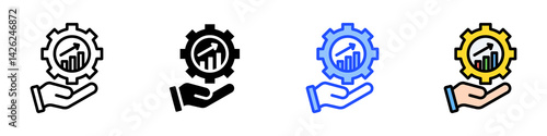 Economic Development Icon Set With Multiple Style Collection