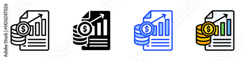 Income Icon Set With Multiple Style Collection