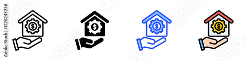 Asset Management Icon Set With Multiple Style Collection