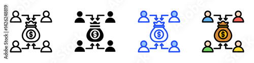 Venture Icon Set With Multiple Style Collection