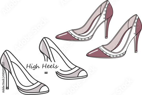 Elegant Slingback Heels Stylish Studded High-Heel Design