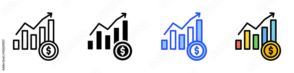 Growth Icon Set With Multiple Style Collection