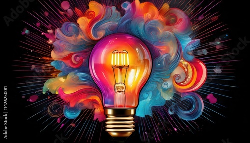 Vintage YK Light Bulb Collage Electric Retro Element Against Transparent Background, Radiating Nostalgic Punk Energy