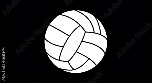 Isolated Volleyball Illustration on Black Background for Sports and Recreation